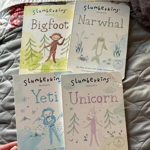 Slumberkins Storybook Set - Bigfoot, Narwhal, Yeti, Unicorn